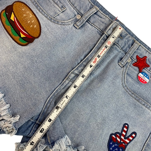 Mossimo High Rise Patriotic Denim Shorts Size 4/ 27 - Picture 7 of 7